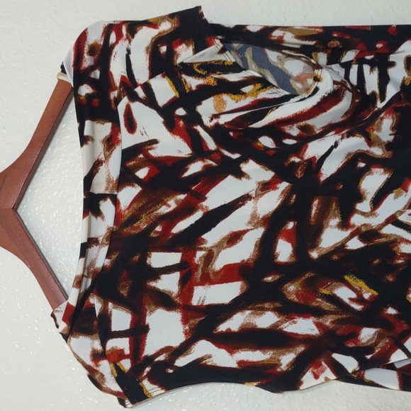 SLIGHTLY USED WORTHINGTON PETITE STRETCH SIZE PM PATTERN SHIRT - Picture 6 of 8